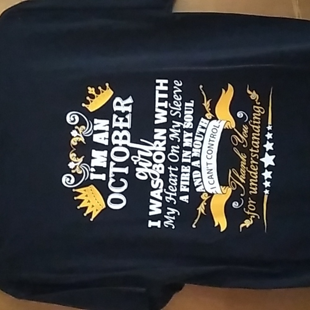 Fruit of the Loom Large Black October Girl Shirt
